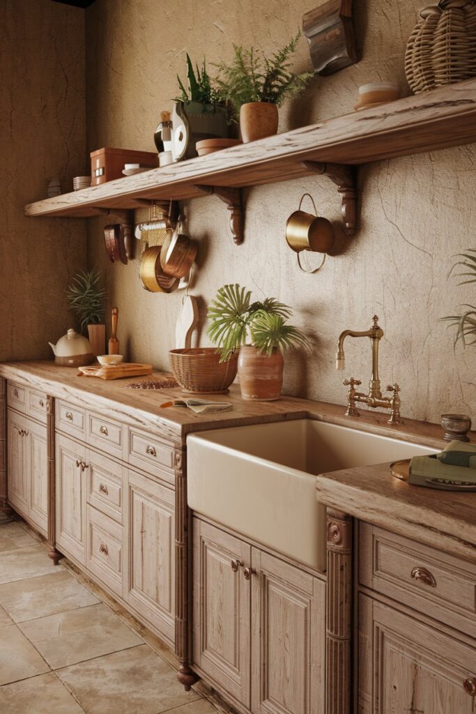 Earthy Tones with Natural Wood Accents