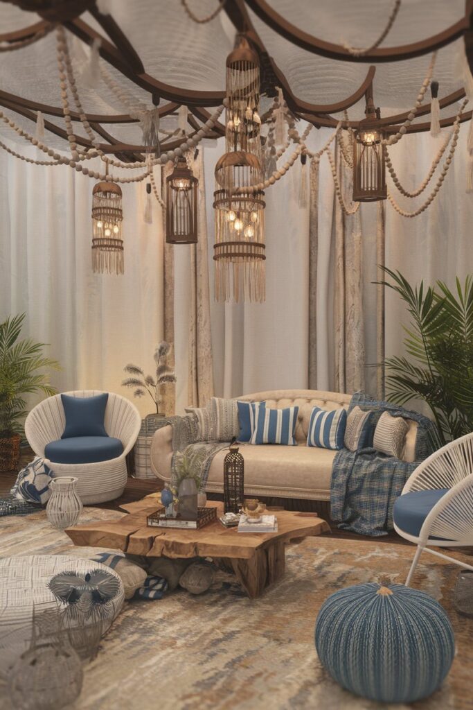 Bohemian Lighting with Lanterns and Beads