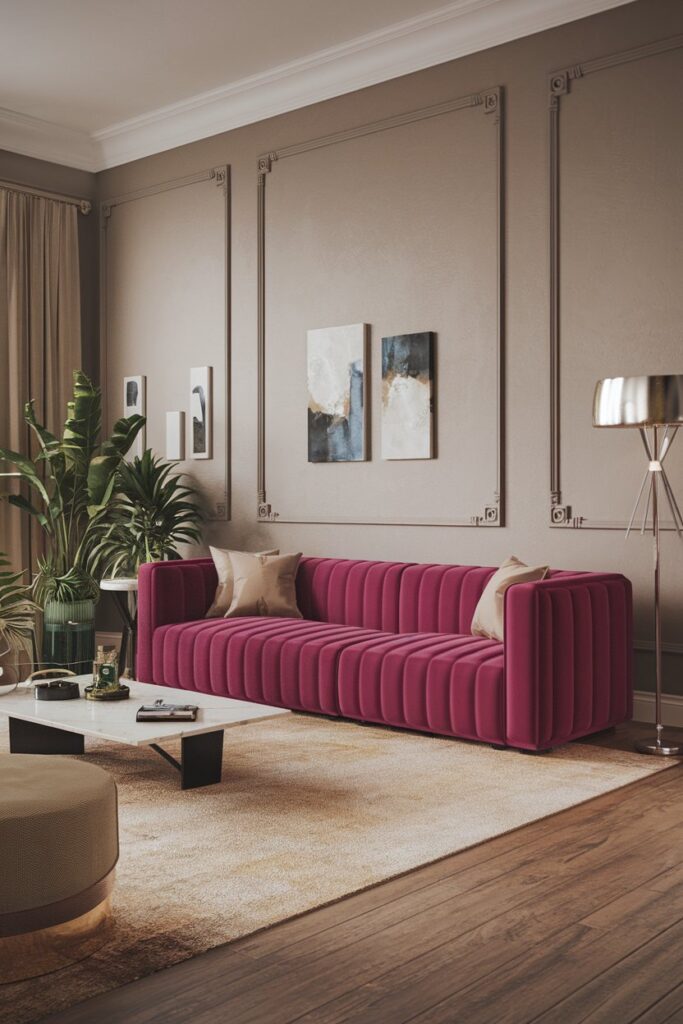 Bold-Colored Sofa as a Statement Piece