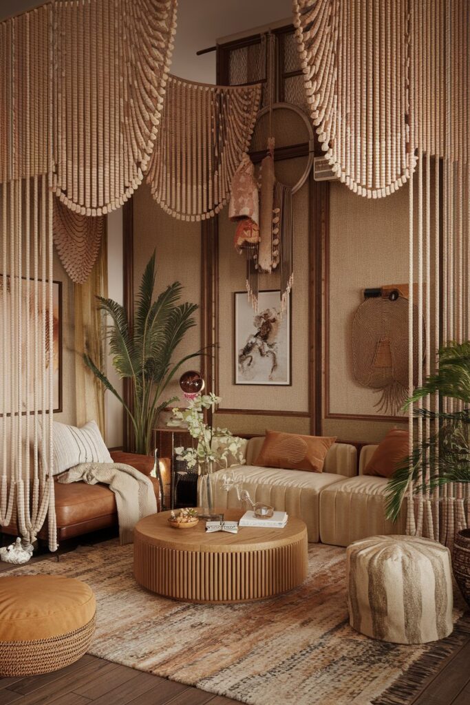 Beaded Curtains and Textile Room Dividers