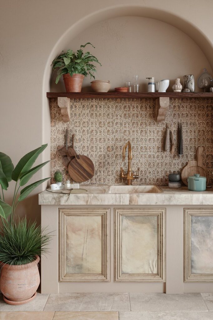 Handcrafted Backsplash with Artisan Tiles