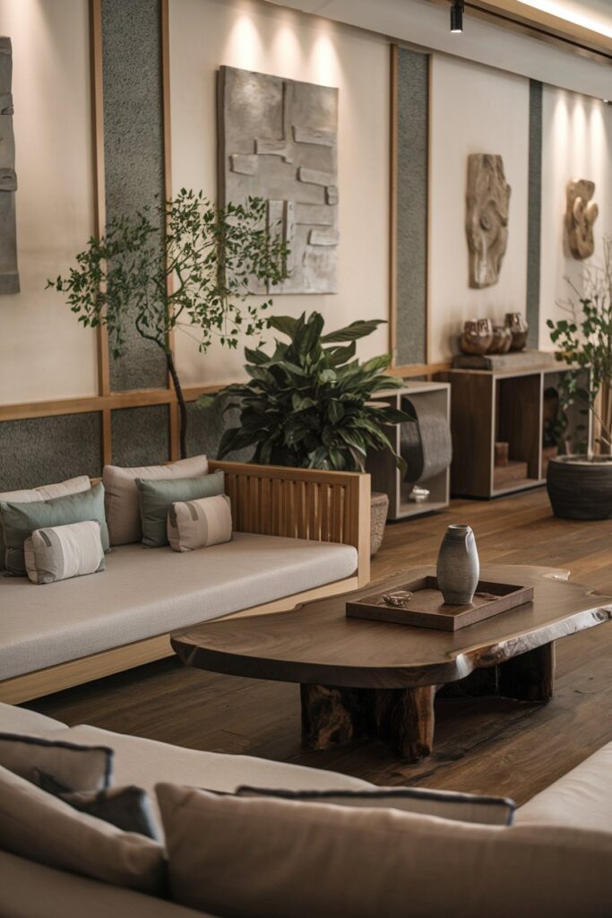 Low-Profile Sofa for a Zen-Style Room