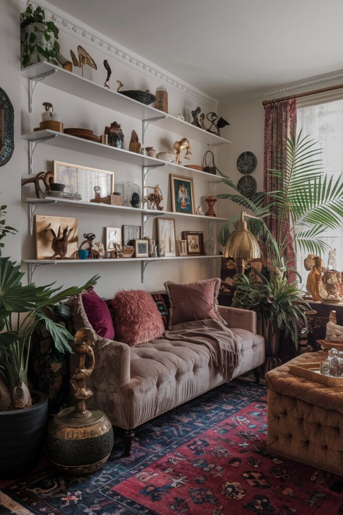 Open Shelving with Collected Curiosities