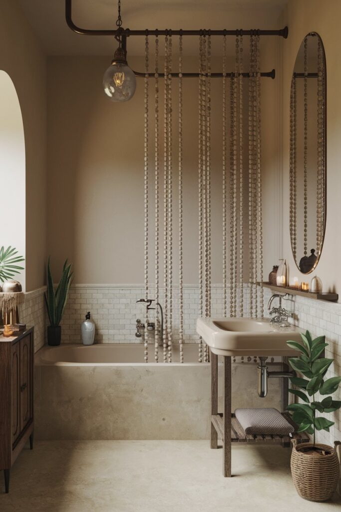 Beaded Curtain Dividers for a Retro Touch