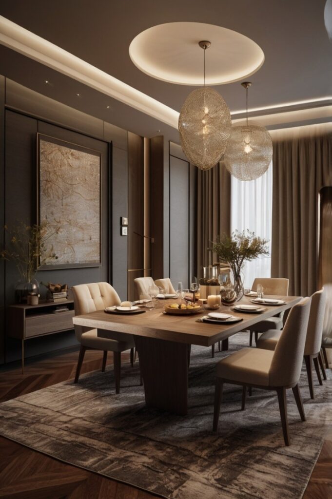 Textured Rugs for Dining Room Warmth