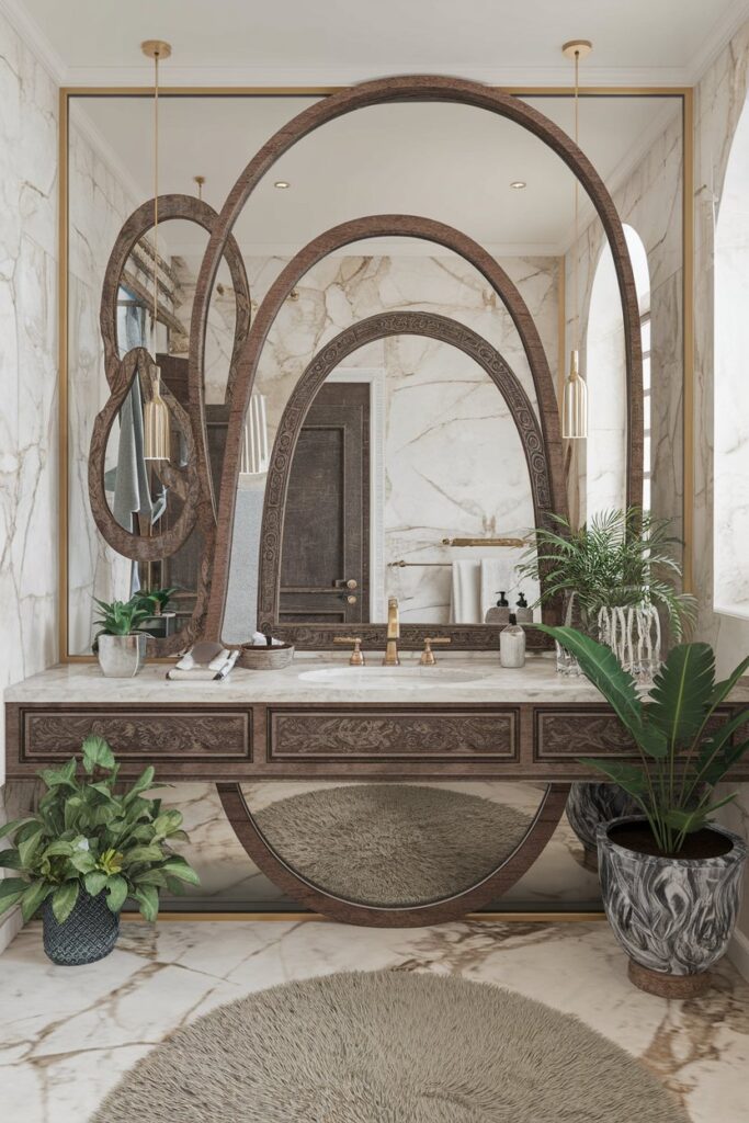 Layered Boho Mirrors in Varying Shapes