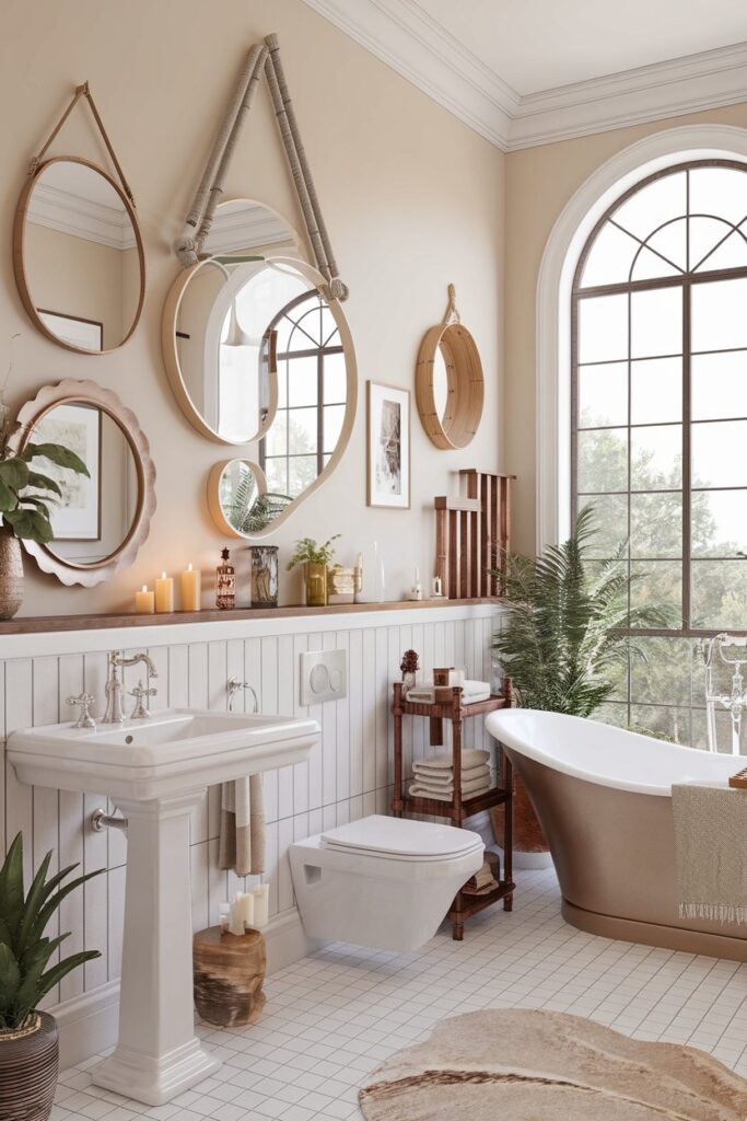 Layered Boho Mirrors in Varying Shapes