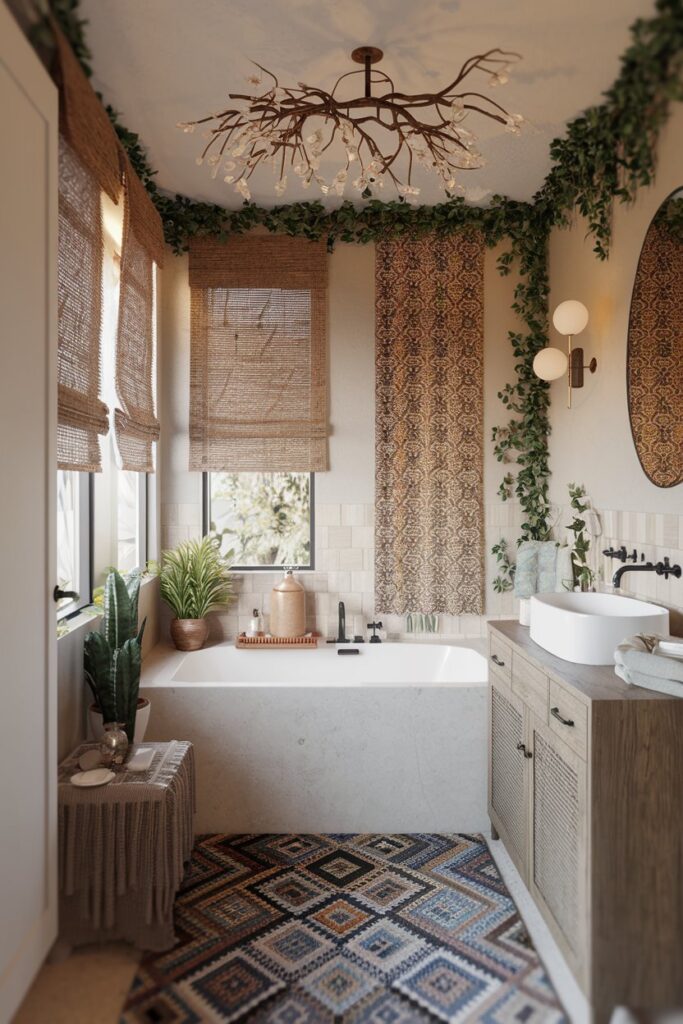 Bamboo or Jute Blinds for Natural Light Filtering