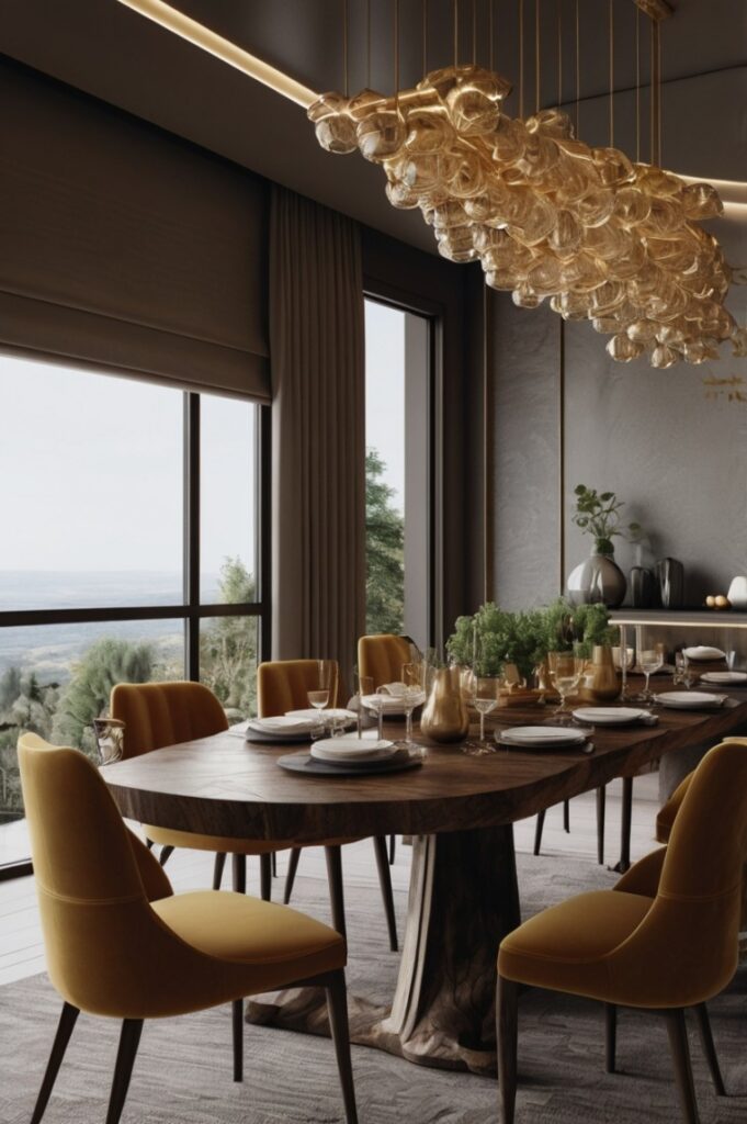 Modern Dining Room with Accent Wall
