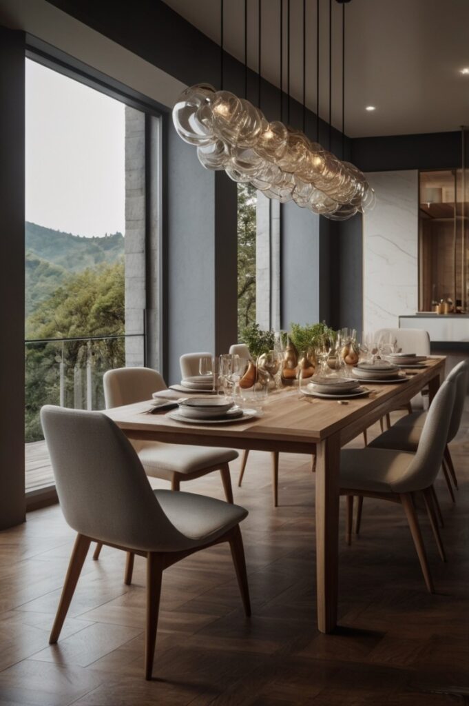 Modern Dining Room with Accent Wall