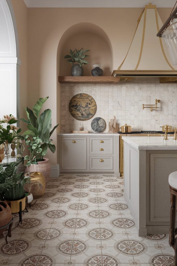 Patterned Floor Tiles with Global Motifs