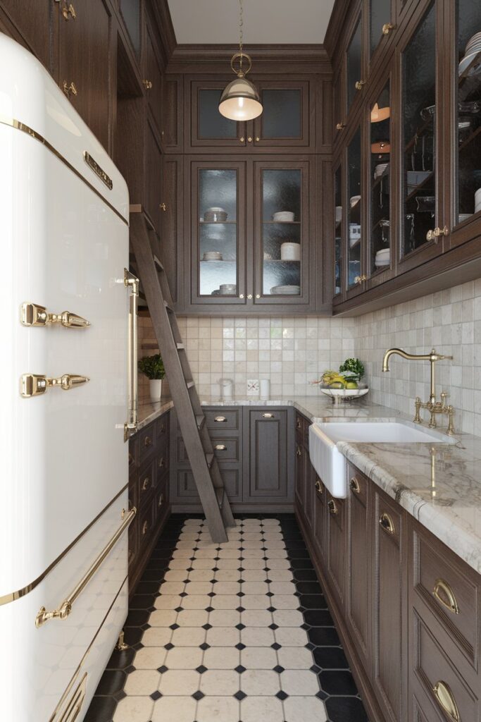High Cabinets with Step Ladder Storage