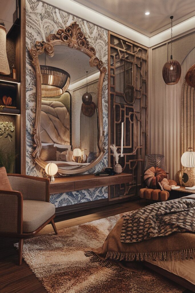 Mirrors with Ornate or Woven Frames