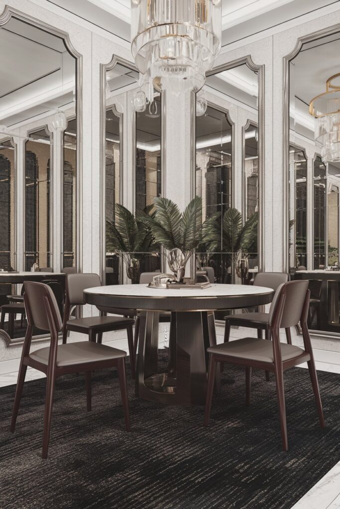 Mirrors to Enhance Modern Dining Spaces
