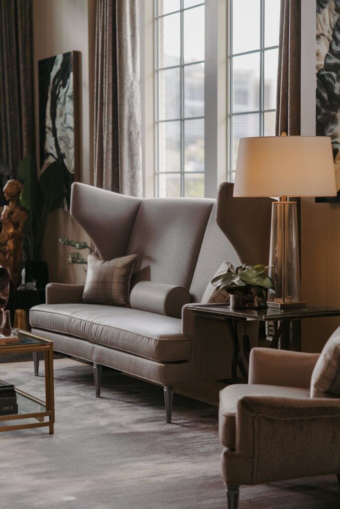 Sofa with High Arms for a Cozy Nook