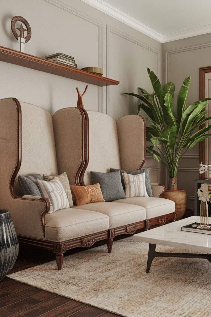 Sofa with High Arms for a Cozy Nook