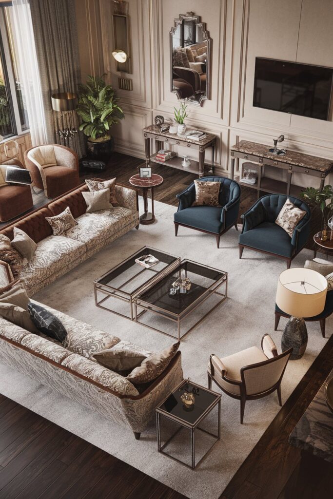 Eclectic Mix-and-Match Sofa Arrangement
