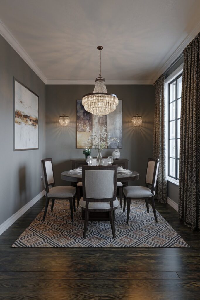 Patterned Rugs to Define the Dining Zone