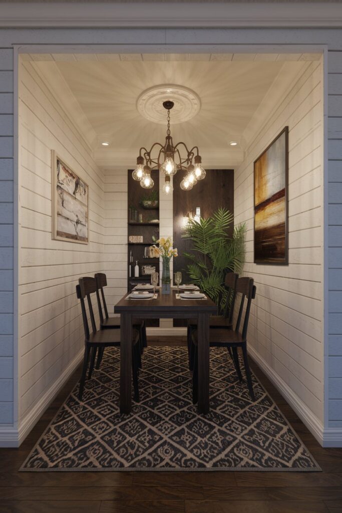 Patterned Rugs to Define the Dining Zone