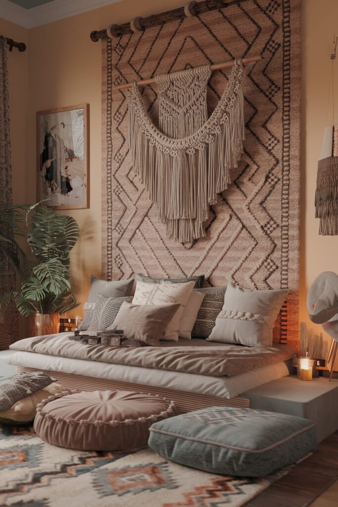 Low Platform Beds with Floor Cushions