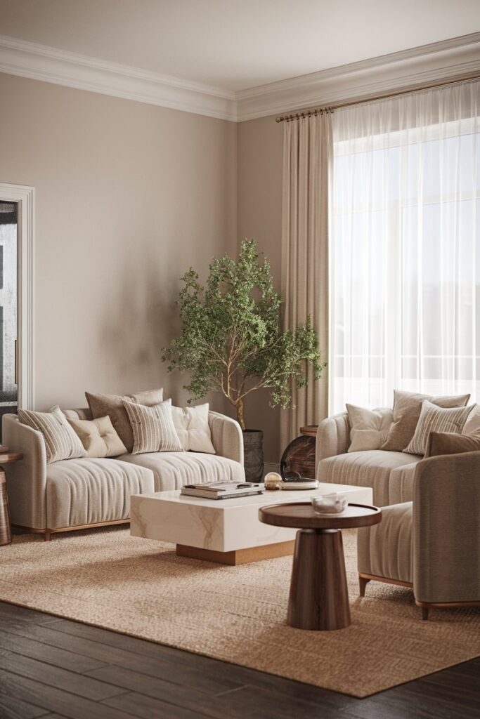 Scandinavian-Style Sofa with Neutral Tones