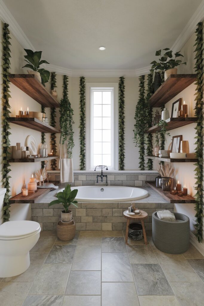 Open Shelving with Curated Boho Decor Elements