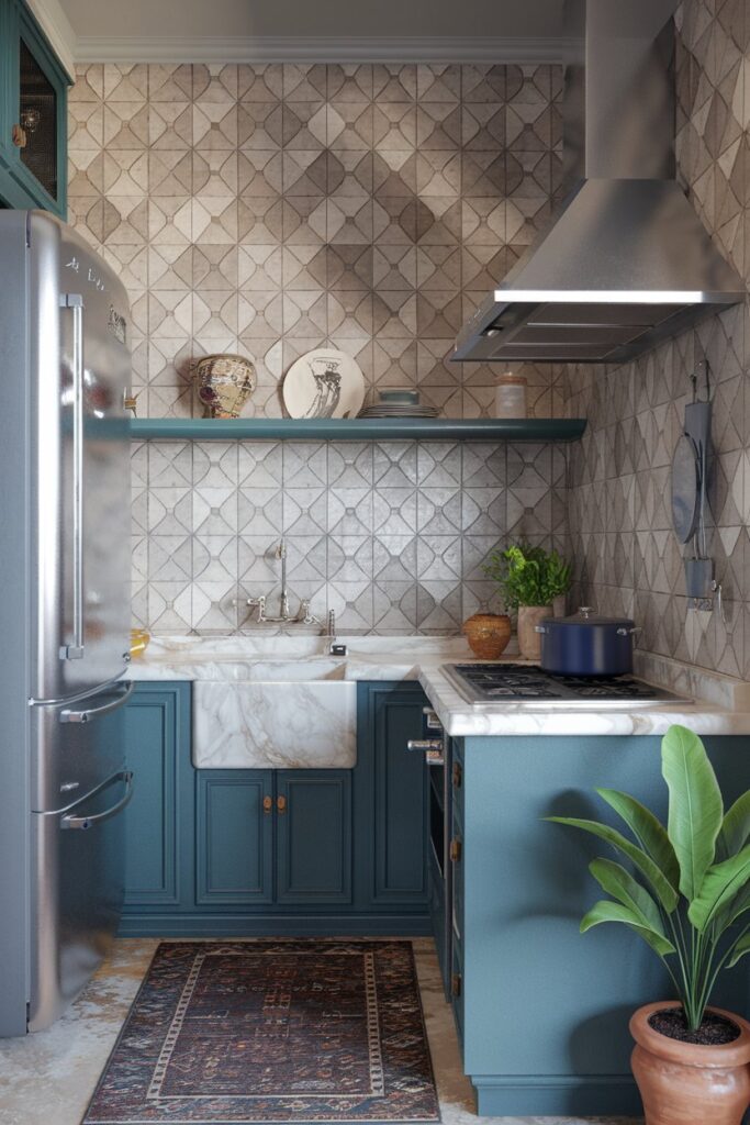 Statement Backsplash in Small Spaces