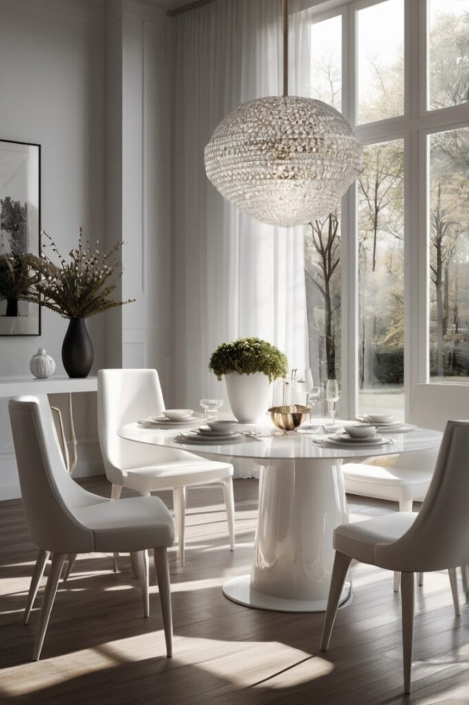All-White Modern Dining Room