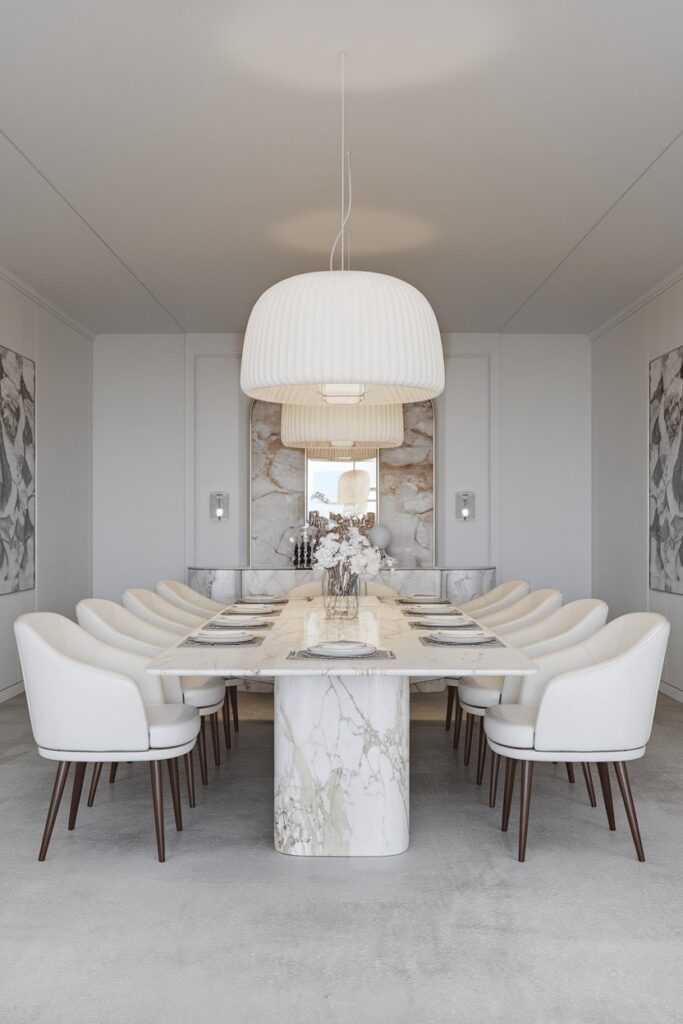 All-White Modern Dining Room