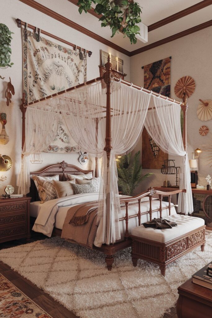 Canopy Beds with Sheer Drapes