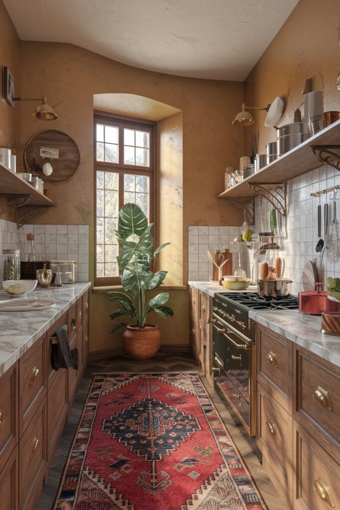 Vintage Rugs to Warm Up the Kitchen Floor