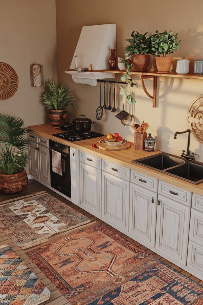 Vintage Rugs to Warm Up the Kitchen Floor