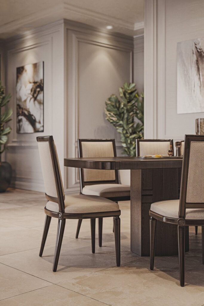 Bold Black Accents in Dining Areas