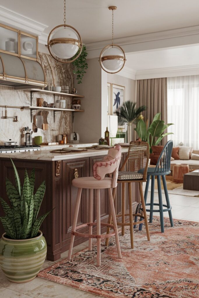 Mismatched Bar Stools with Personality