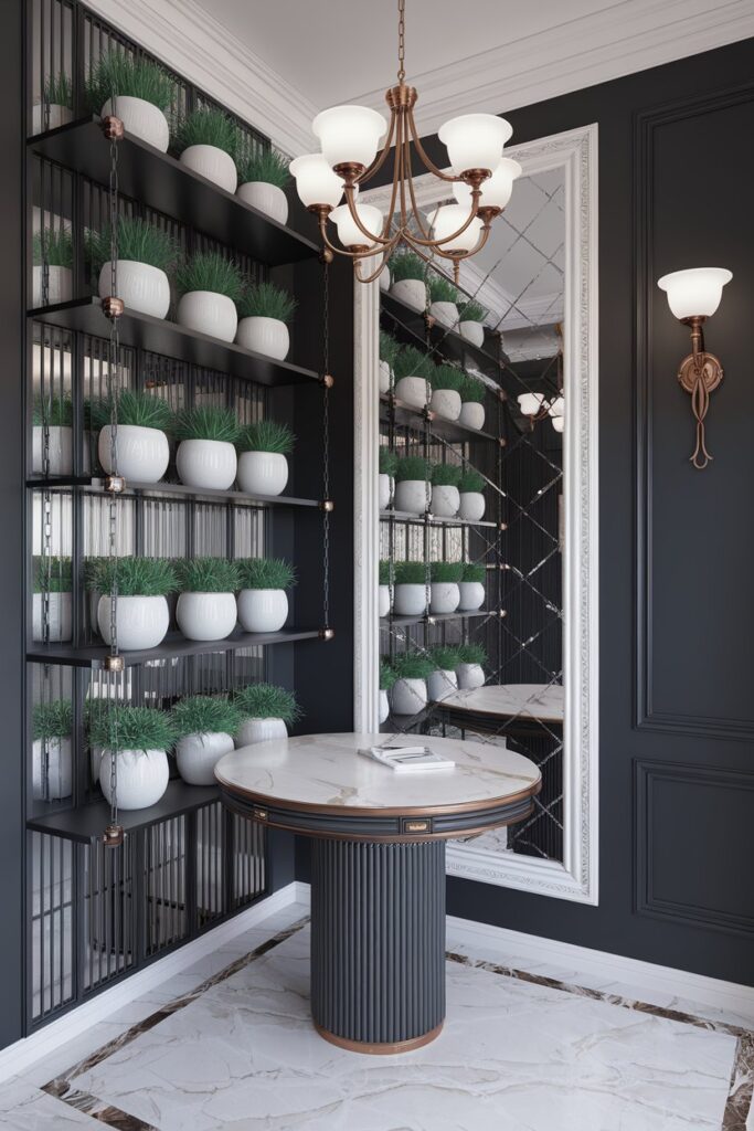 Vertical Storage with Floating Shelves