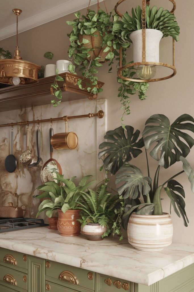 Potted Plants and Hanging Greenery