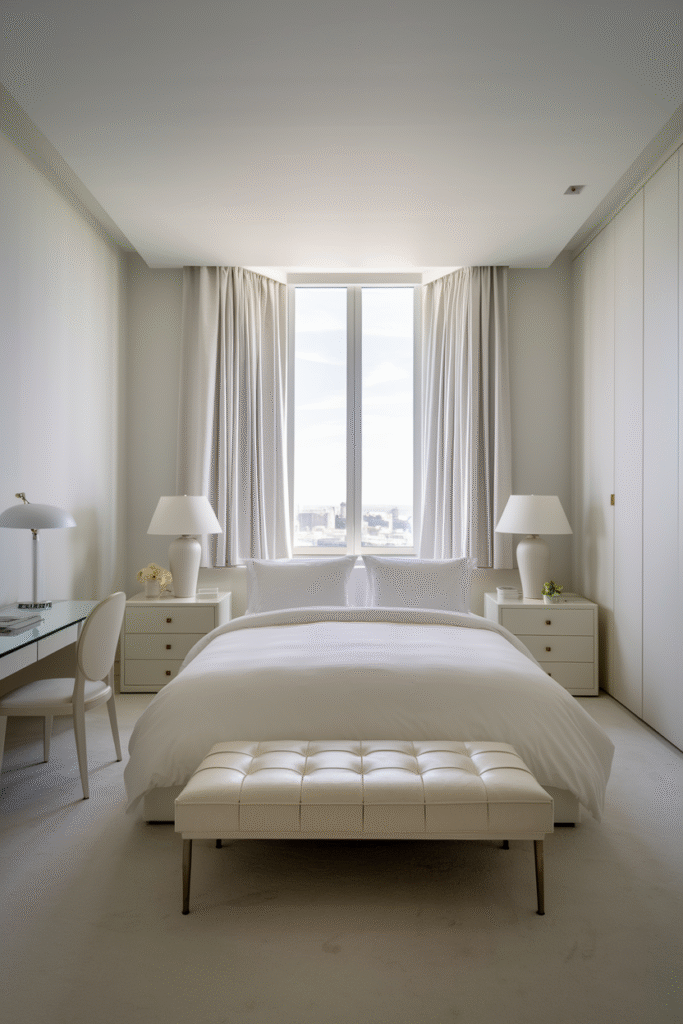 All-White Minimalist Bedroom