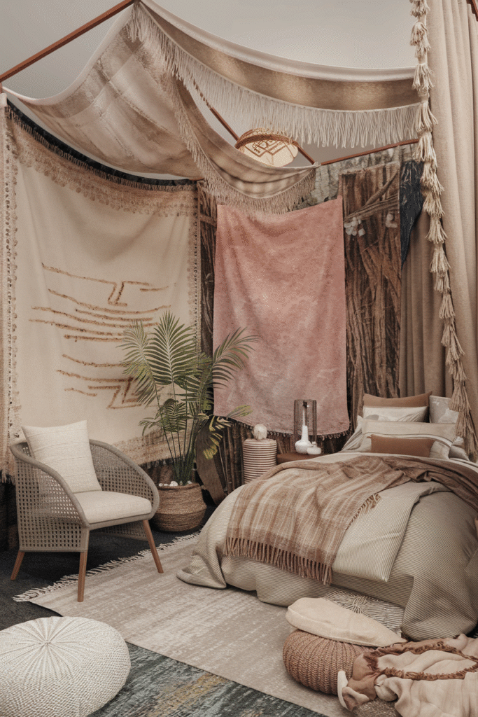 Boho Décor with Tapestries and Layers
