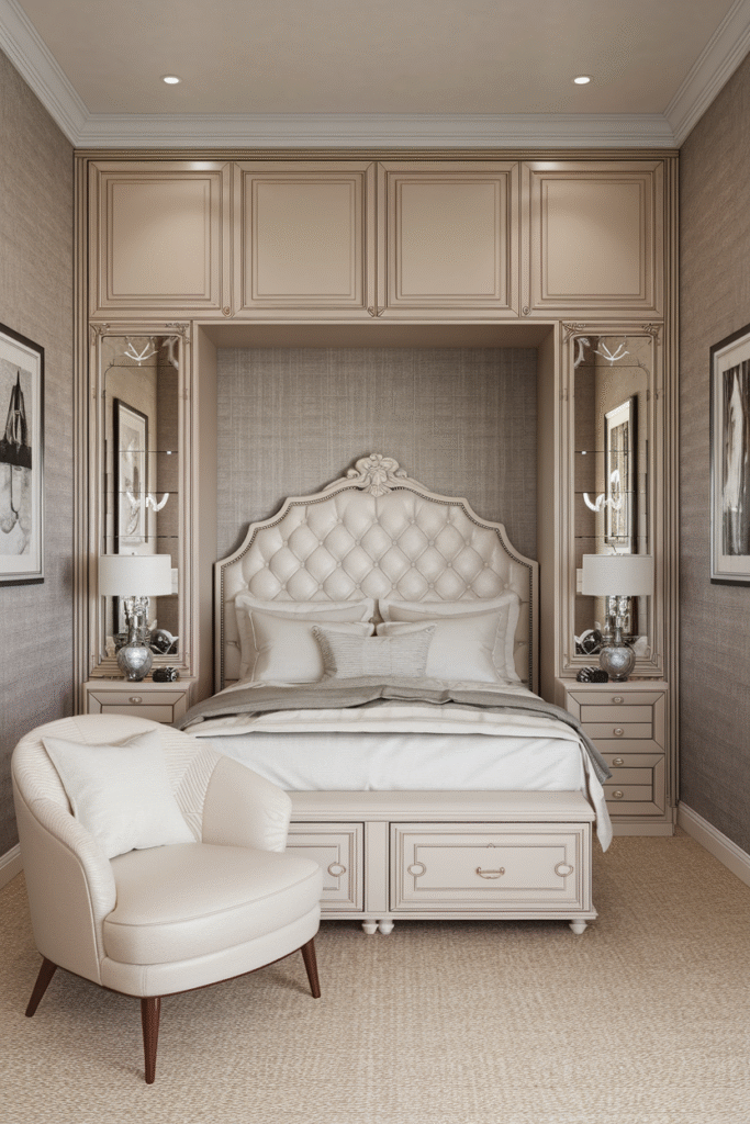 Built-In Closet Around the Bed