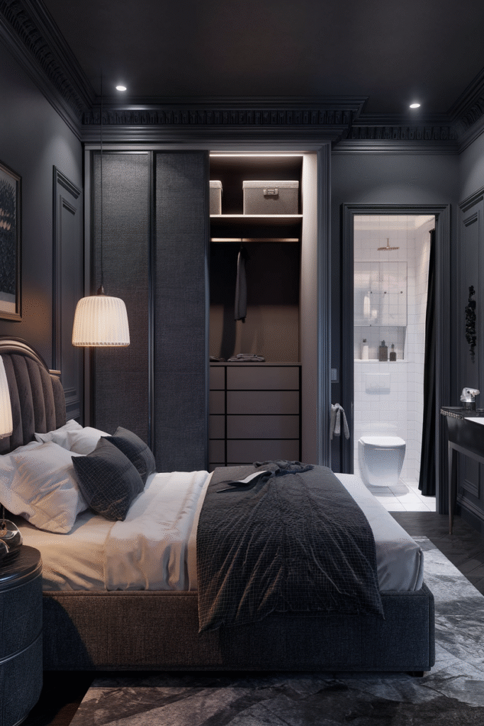 Dark and Moody Small Bedroom