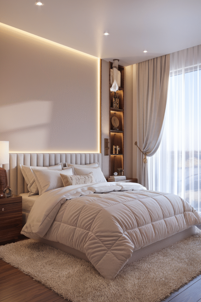Soft LED Strip Lighting Behind the Headboard