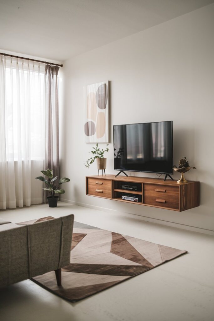 Floating TV Consoles with Sleek Finishes