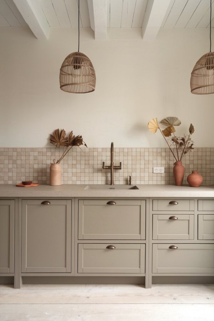 Muted Taupe Cabinets for a Neutral, Earthy Feel
