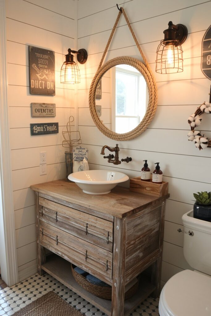 Farmhouse Style Half Bath