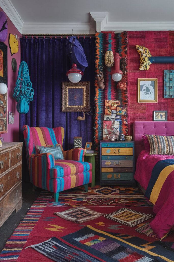 Eclectic Master Bedroom Full of Personality