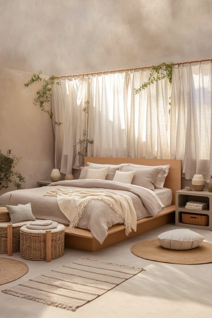 Neutral-Toned Master Bedroom for a Calming Effect