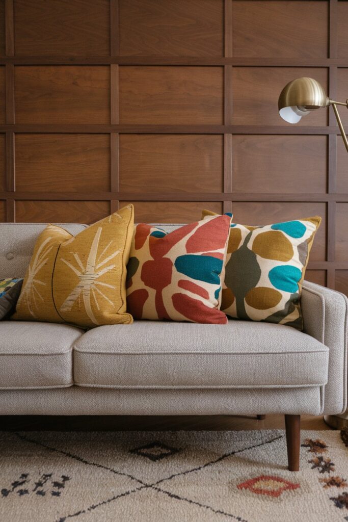 Textured Throw Pillows in Retro Patterns