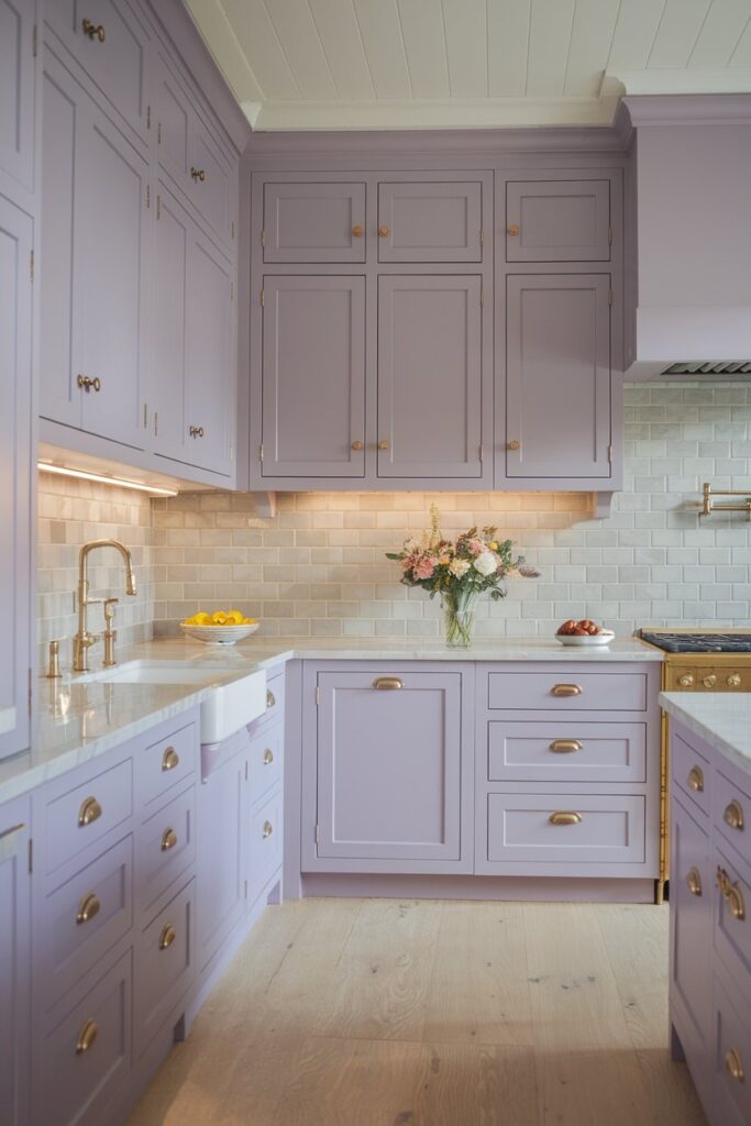 Dusty Lavender Cabinets for a Unique, Serene Style