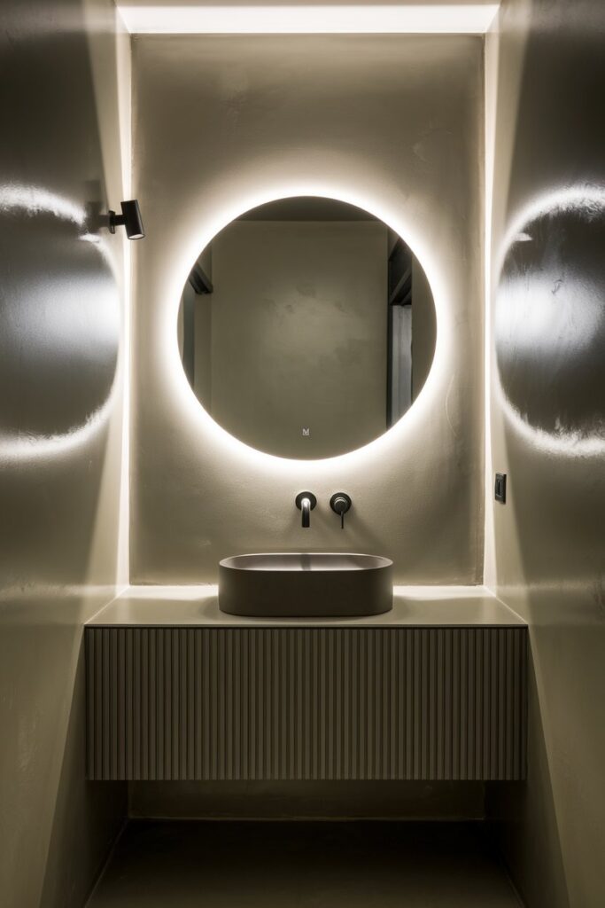 Backlit Mirror for Ambient Lighting