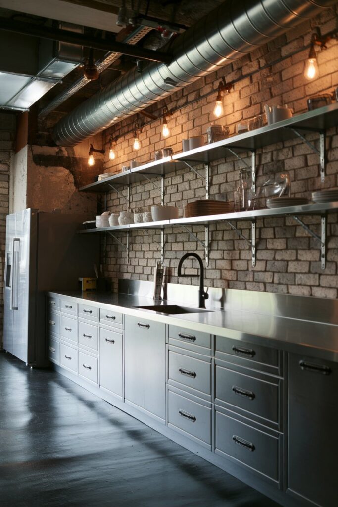 Pewter Cabinets for an Industrial Chic Look